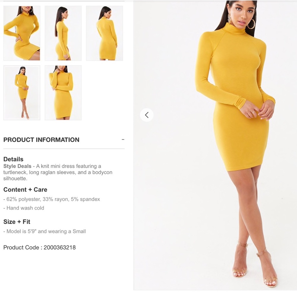 Forever21 Turtleneck Bodycon Dress in Sage Size S